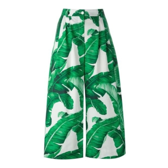 Rare Dolce and Gabbana banana leaf print cullotes pants